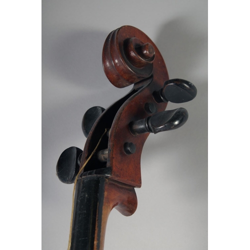 1299 - A CELLO WITH A TWO-PIECE BACK, 4ft long (for restoration).