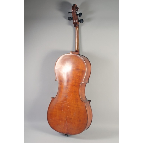 1299 - A CELLO WITH A TWO-PIECE BACK, 4ft long (for restoration).