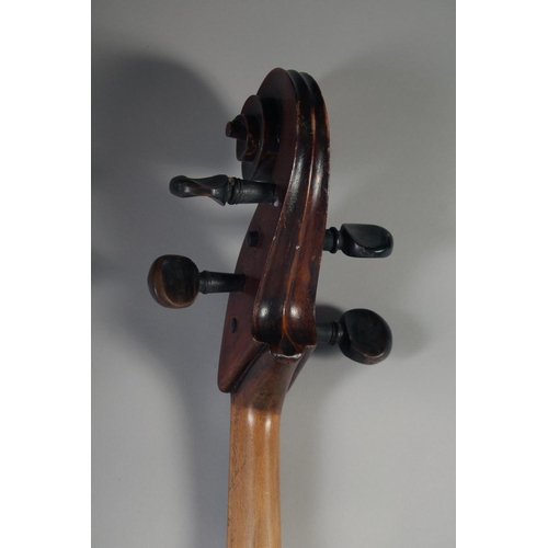 1300 - A CELLO WITH A TWO-PIECE BACK, 4ft long (for restoration).