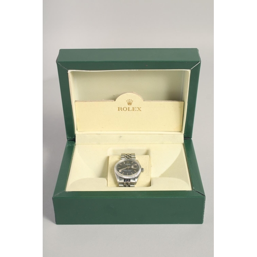 1341 - A ROLEX DATE JUST STAINLESS STEEL WRISTWATCH in original box.