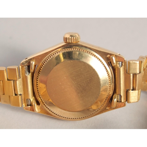 1349 - A SUPERB 18K YELLOW GOLD ROLEX OYSTER PERPETUAL DATE JUST WRISTWATCH 64gms gross weight.