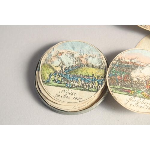 1356 - A GERMAN NAPOLEON MEDALLIONS WITH PICTURES CONCERTINA of various battle and other scenes. 2ins diame... 