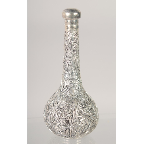 1489 - A CHINESE BAMBOO DESIGN PERFUME BOTTLE. 4ins long.