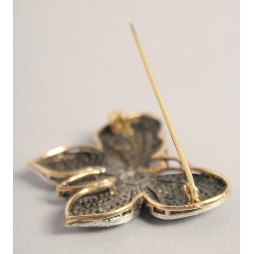 1562 - A GOOD DIAMOND SET BUTTERFLY BROOCH in a WORTSKI case.