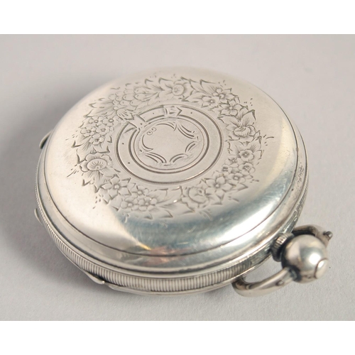 1566 - A VICTORIAN SILVER CASED FUSEE POCKET WATCH.
London, 1858. John Hammond.