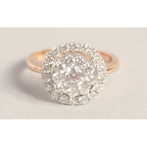 1599 - A SUPERB 18CT GOLD ROUND DIAMOND RING.