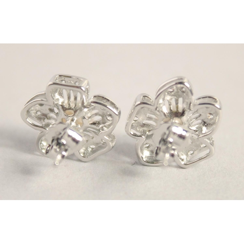 1659 - A PAIR OF SILVER PEARL EARRINGS.