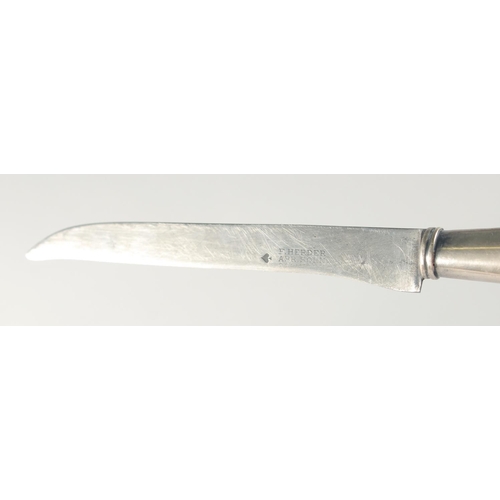 1 - FRIEDRICH HERDER ARR SOHN, a silver handle knife and fork, 12