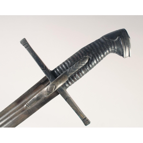 129 - A POLISH HUSSAR'S SWORD, mid 18th century, curved single edged curved blade with three fullers struc... 