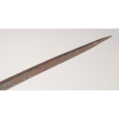 146 - AN ENGLISH HALBERD, circa 1620, crescent shaped axe pierced with holes with long diamond section spi... 