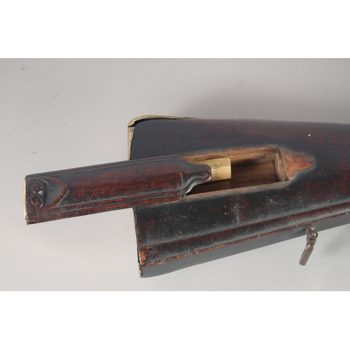 148 - A GERMAN JAEGER RIFLE, circa 1750, octagonal sighted 14 bore 30.5 in barrel, flintlock signed 'Flavs... 