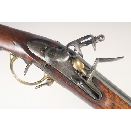 151 - A GERMAN CHARLEVILLE FLINTLOCK MUSKET, circa 1810, 14 bore round 38.5