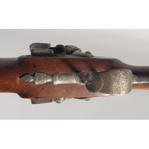 153 - A DOUBLE-BARRELLED FLINTLOCK GERMAN SPORTING GUN, circa 1780, octagonal to round 18 bore 33in barrel... 