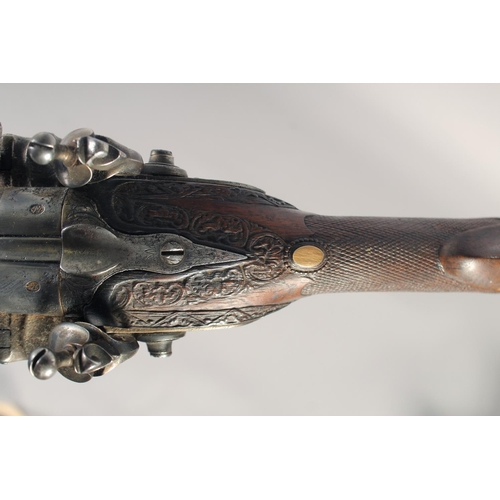 154 - A FINE FRENCH DOUBLE-BARRELLED FLINTLOCK SPORTING GUN, circa 1810, round 22 bore 33.5