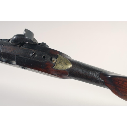 157 - A GERMAN PERCUSSION TARGET RIFLE, circa 1780, .650 octagonal 28.5 in barrel with adjustable fore & r... 