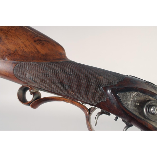 158 - A GERMAN SPORTING RIFLE, circa 1780 converted 1835, .650 octagonal 28.5 in barrel, adjustable fore &... 