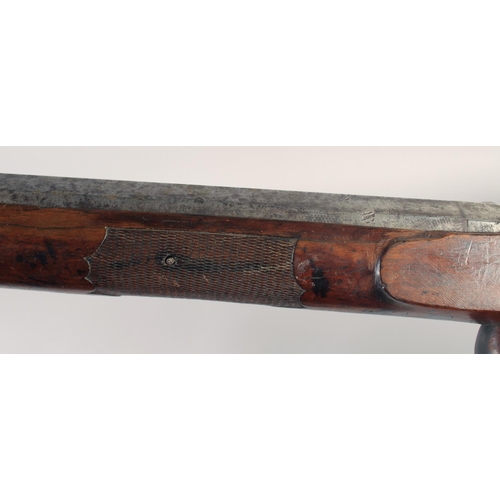 158 - A GERMAN SPORTING RIFLE, circa 1780 converted 1835, .650 octagonal 28.5 in barrel, adjustable fore &... 