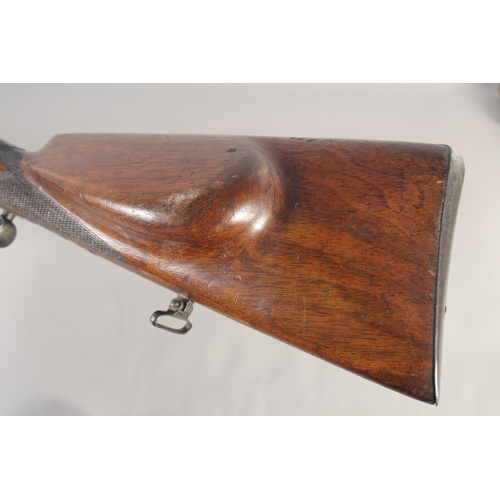 159 - A MASSIVE GERMAN PERCUSSION RIFLE, circa 1850, heavy .700 octagonal 36in barrel, adjustable rear sig... 