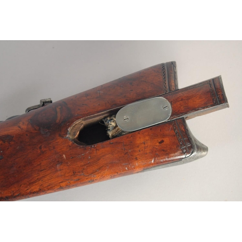 161 - A DOUBLE-BARRELLED GERMAN PERCUSSION SPORTING GUN, circa 1820 converted circa 1840, octagonal 31 in ... 