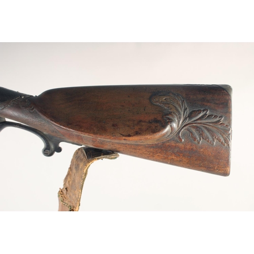 164 - A GERMAN PERCUSSION SPORTING GUN, circa 1845, round 28 bore 32in barrels with raised rib, signed 'Fi... 