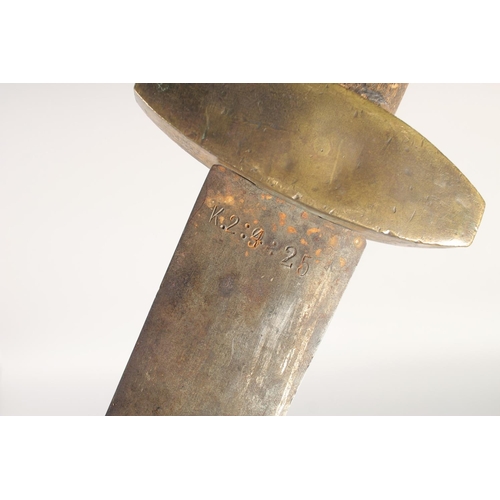 169 - A THEATRICAL REPLICA OF A VIKING SWORD, early 20th century, wide 28in blade stamped 'Hugo Baruch & C... 