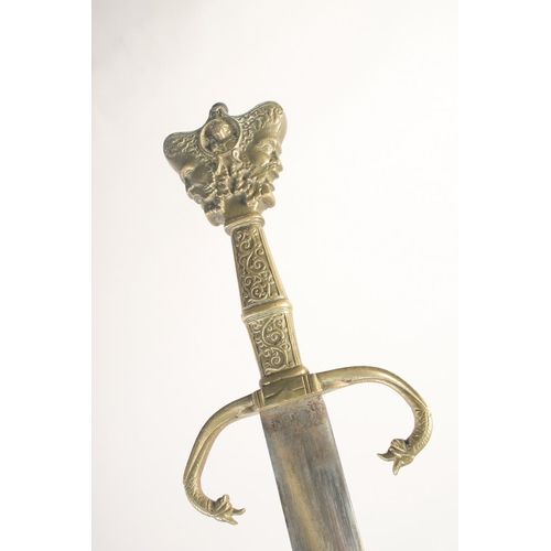 172 - A THEATRICAL REPLICA OF A VENETIAN KNIGHTLY SWORD, early 20th century, straight edged pointed 34in b... 