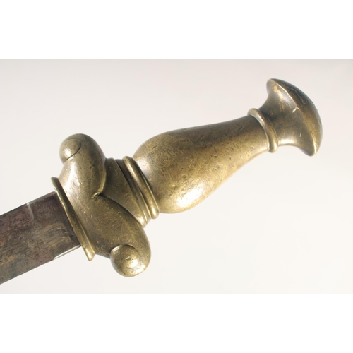 177 - A REPLICA OF AN EGYPTIAN SWORD, early 20th century, straight double edged blunt 28in blade struck wi... 