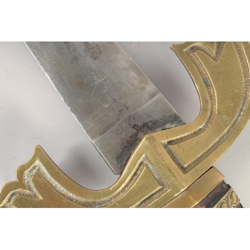 181 - A THEATRICAL REPLICA OF A GERMAN KNIGHTLY SWORD, early 20th century, wide tapered double edged blade... 