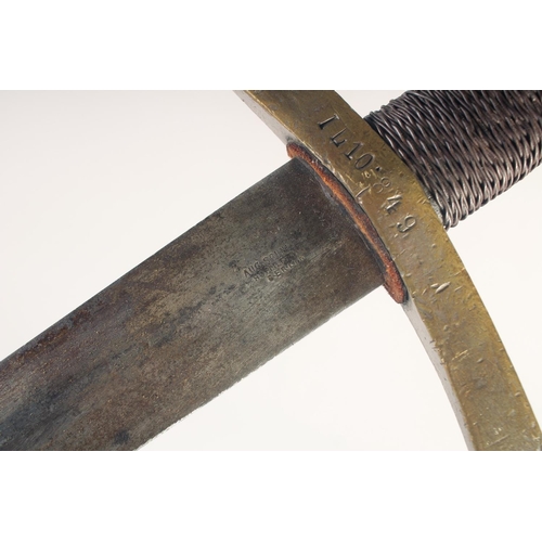 182 - A THEATRICAL REPLICA OF A KNIGHTLY SWORD, early 20th century, long double edged tapered 34.5 in blad... 