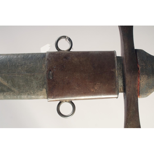 198 - A REPLICA OF A KNIGHTLY HAND & A HALF SWORD, early 20th century, wide straight pointed double edged ... 