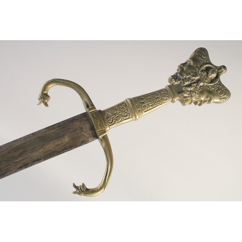 200 - A REPLICA OF A VENETIAN KNIGHTLY SWORD, early 20th century, straight edged pointed 31.5