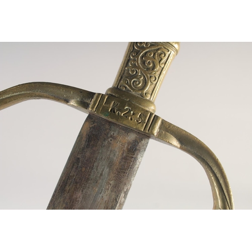 200 - A REPLICA OF A VENETIAN KNIGHTLY SWORD, early 20th century, straight edged pointed 31.5