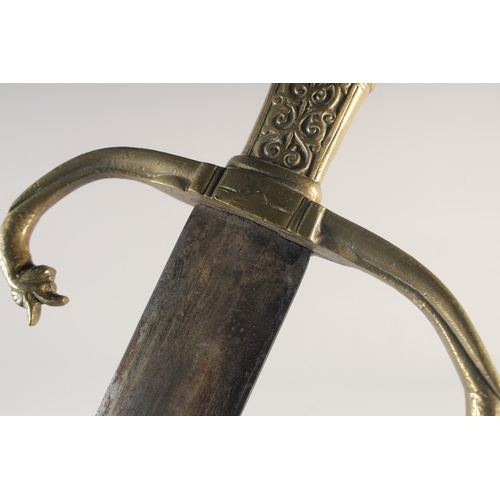 200 - A REPLICA OF A VENETIAN KNIGHTLY SWORD, early 20th century, straight edged pointed 31.5