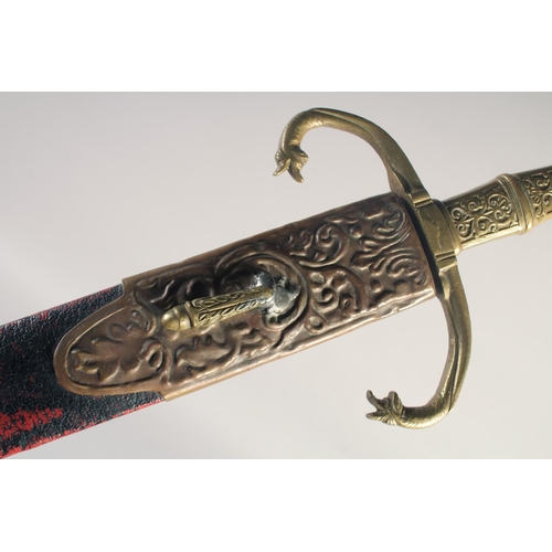 200 - A REPLICA OF A VENETIAN KNIGHTLY SWORD, early 20th century, straight edged pointed 31.5