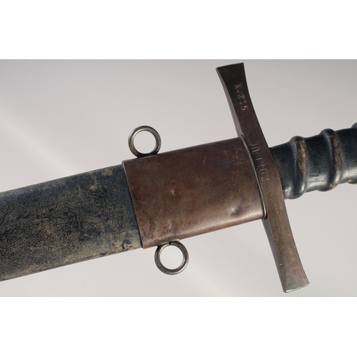 208 - A REPLICA OF A KNIGHTLY SWORD, early 20th century, double edged pointed straight 27in blade, hilt wi... 