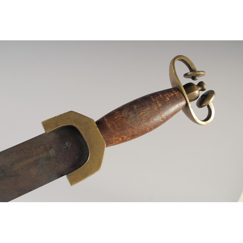 216 - A REPLICA OF A GERMAN KNIGHTLY SWORD, early 20th century, wide double blunt tipped edged 31 ½ in bla... 