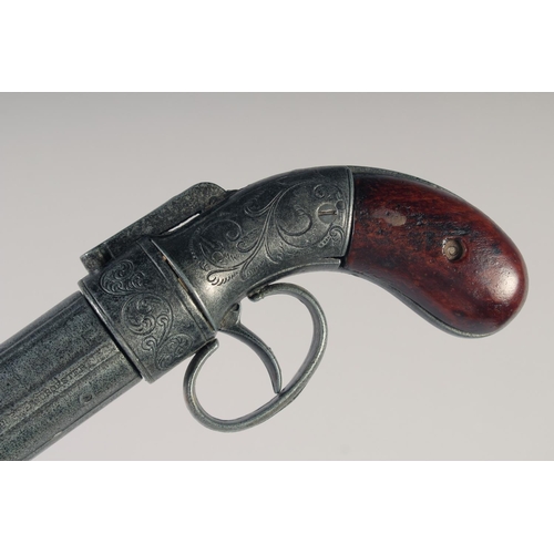 223 - A REPRODUCTION ALLEN & THURBER PEPPERBOX REVOLVER.