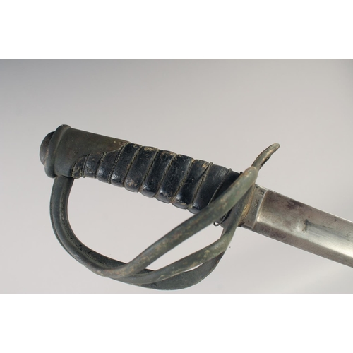 227 - AN AMERICAN 1860 PATTERN CAVALRY SWORD, curved fullered 35in blade, with makers mark and dated 1864 ... 