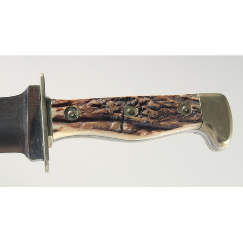 24 - WAIDBLATT ORIGINAL EICKHORN SOLINGEN KNIFE, with antler handle, 13