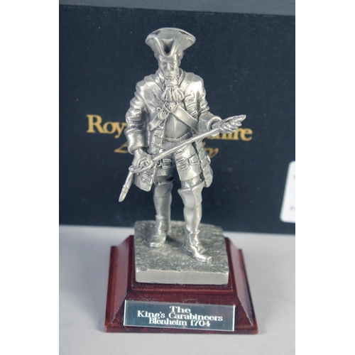 260 - ROYAL HAMPSHIRE ART FOUNDRY, The Kings Carabineers Blenheim 1704, The Royal Scots Gulf War 1990, pew... 