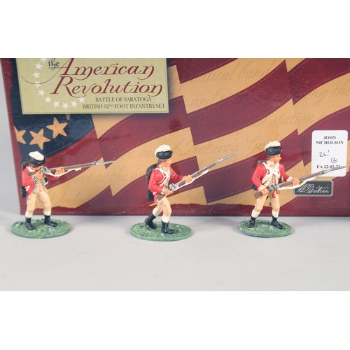 265 - W. BRITAIN, THE AMERICAN REVOLUTION BATTLE OF SARATOGA, boxed, (2).