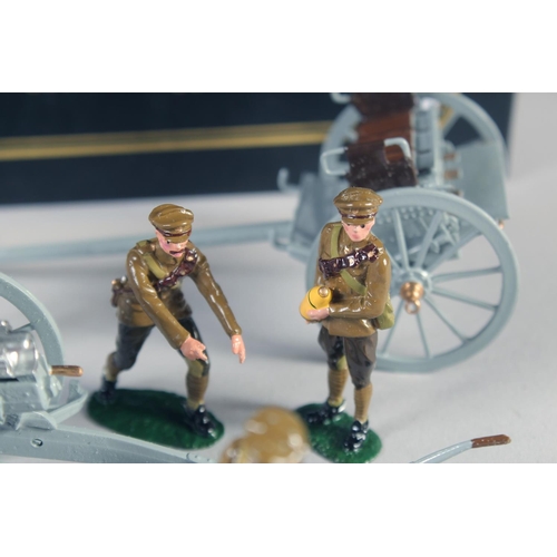 268 - W. BRITAIN, PREMIER SERIES, 4.5 Howitzer With Limber and 4 Man Khaki Detachment, boxed.