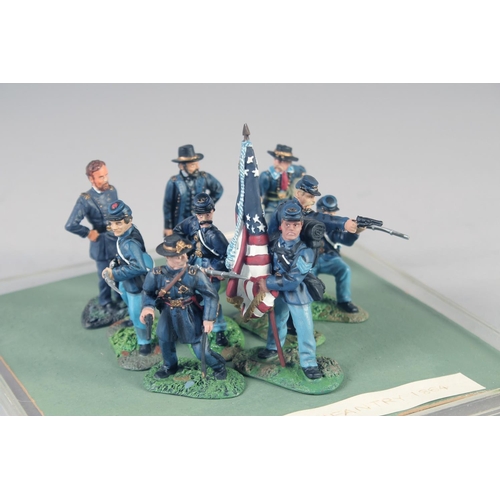 277 - A DIECAST SET, Union Infantry 1865, in a Perspex case.