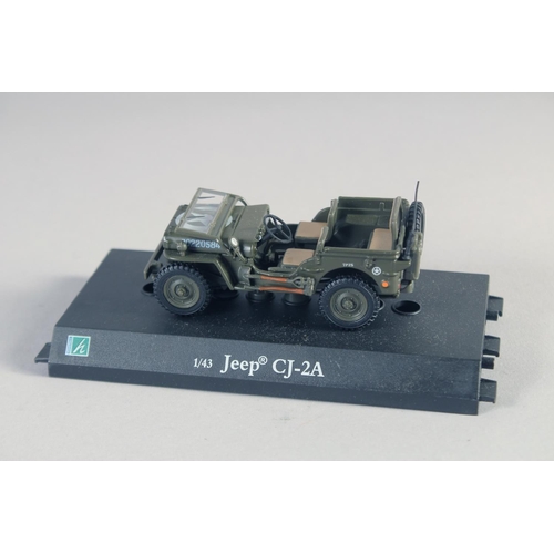 282 - ATLAS EDITION JEEP, HANOMAG SdKfz, and four other various armored vehicles, boxed, (6).