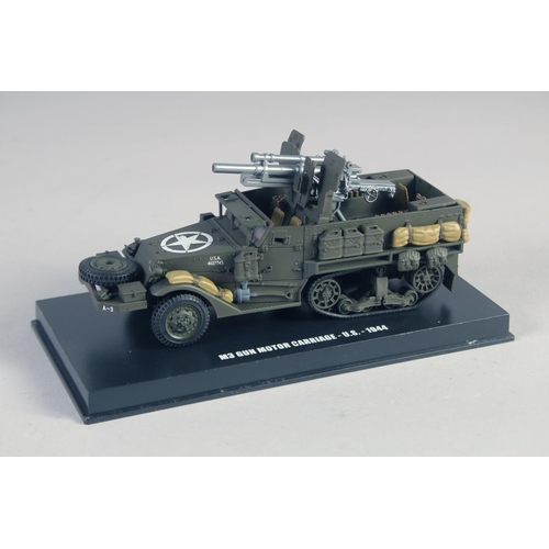 282 - ATLAS EDITION JEEP, HANOMAG SdKfz, and four other various armored vehicles, boxed, (6).