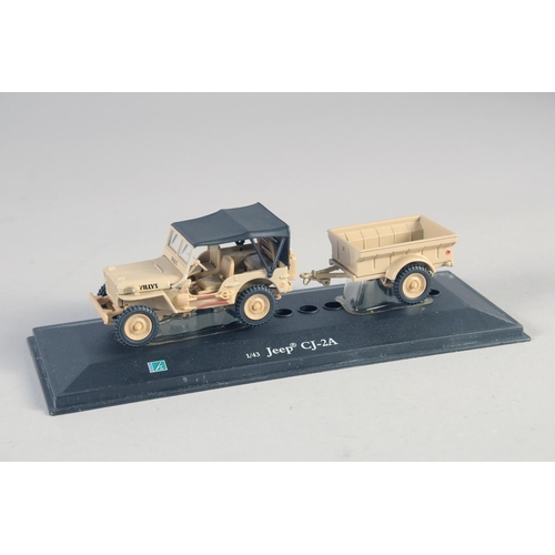 282 - ATLAS EDITION JEEP, HANOMAG SdKfz, and four other various armored vehicles, boxed, (6).