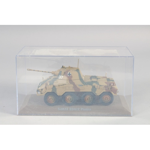 285 - SIX VARIOUS ARMORED VEHICLES, boxed.