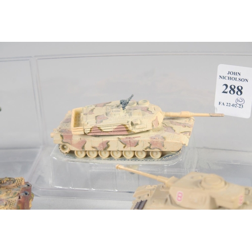 288 - CORGI, TEN VARIOUS SMALL TANKS, (10).