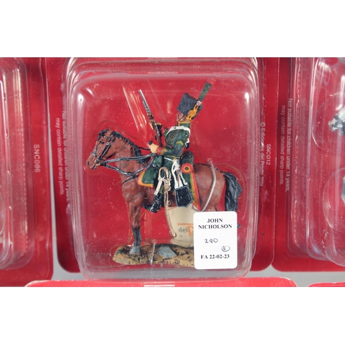 290 - DEL PRADO, EIGHT DIE CAST SOLDIERS ON HORSEBACK, in a Perspex case, (8).