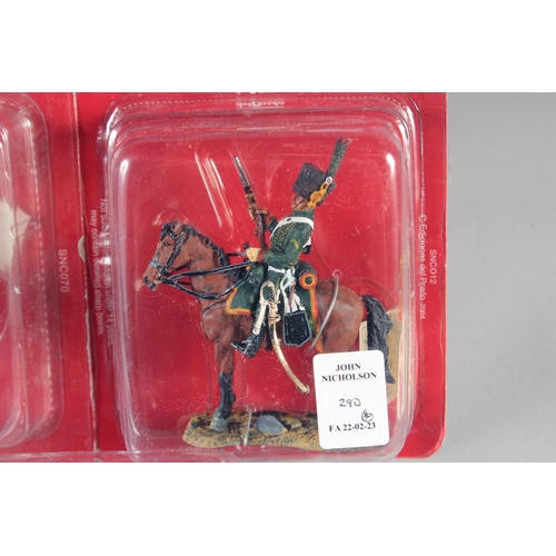 290 - DEL PRADO, EIGHT DIE CAST SOLDIERS ON HORSEBACK, in a Perspex case, (8).